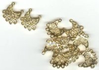 5 Pairs of 20x16mm 5 Loop Drop Gold Earrings